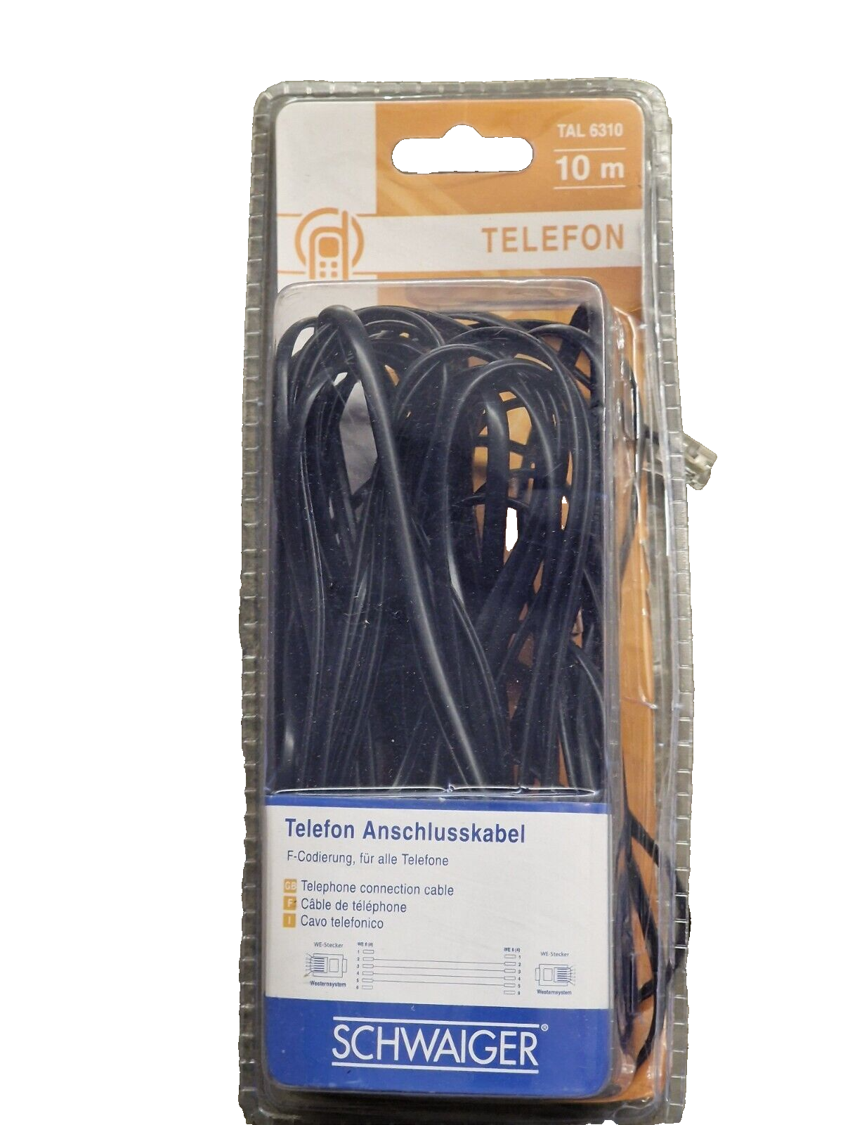 Schwaiger TAL 6310 Telefon Anschlusskabel 10 Meter